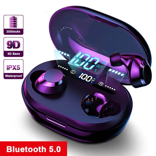 

Светодиодный дисплей 3000mA Power Bank беспроводной Bluetooth наушники 5,0 Водонепроницаемые