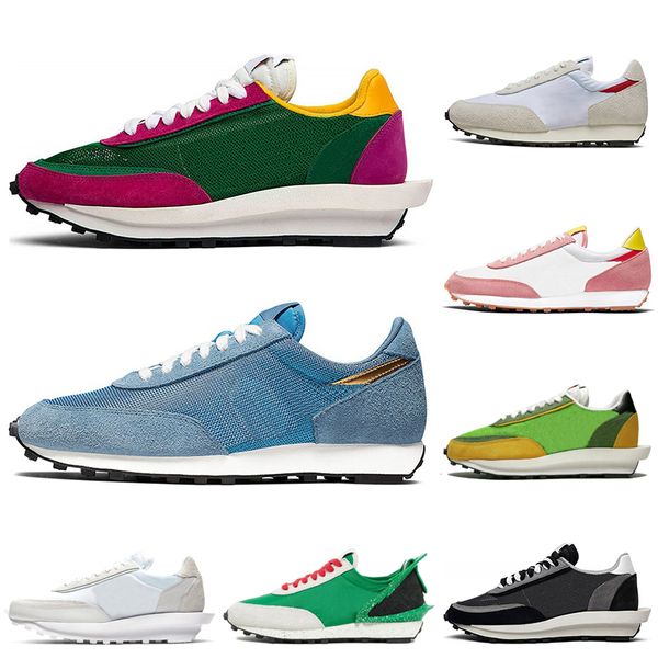 

ldv waffle daybreak running shoes men women chaussures nylon triple black white mens trainer sports sneakers 36-45 ing