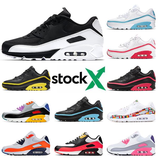 

2020 stock x undefeated black white 90s running shoes bred orange bluue hyper turquoise women men trainers cushion des chaussures