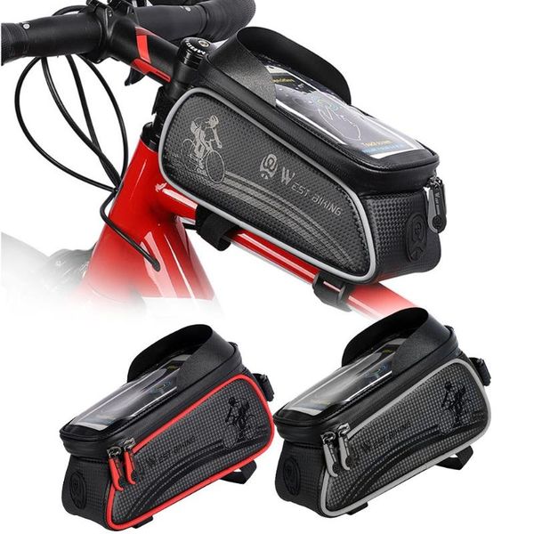 

сумки west езда на велосипеде велосипед портативный чувствительной конструкции велосипеда телефон сумка водонепроницаемый дорожный велосипед