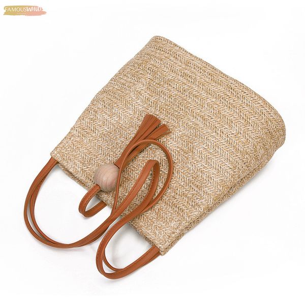 

bali insel plain damen tasche sommer rattan stroh hand gewebte schultertasche mode