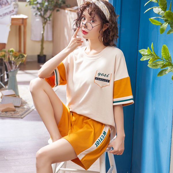 

home clothes for women sleepwear short sleeve sets summer style pyjama femme pijamas women's pajama big size xxl pajamas for gir, Blue;gray