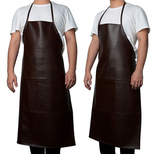 

pu leather waterproof oil-proof apron cooking baking aprons kitchen apron restaurant aprons for women home sleeveless