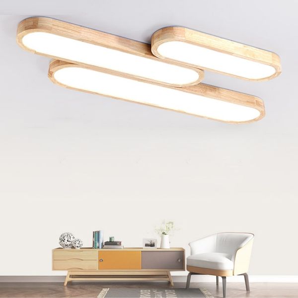 2019 Remote Control Ceiling Lights Wooden Decorative Macaron