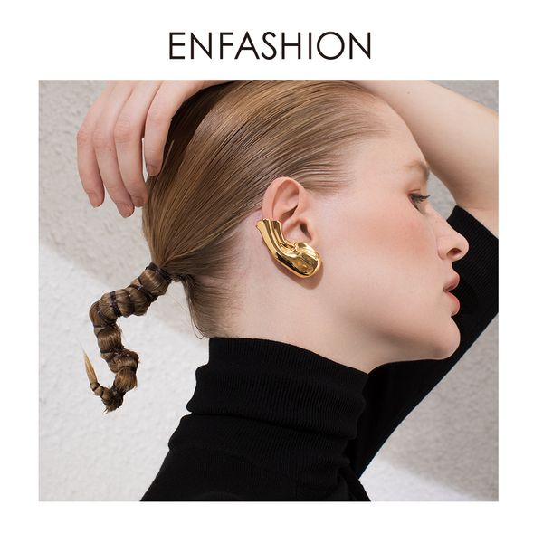 

enfashion punk earlobe ear cuff clip on earrings for women gold color auricle earings without piercing fashion jewelry e191121, Silver
