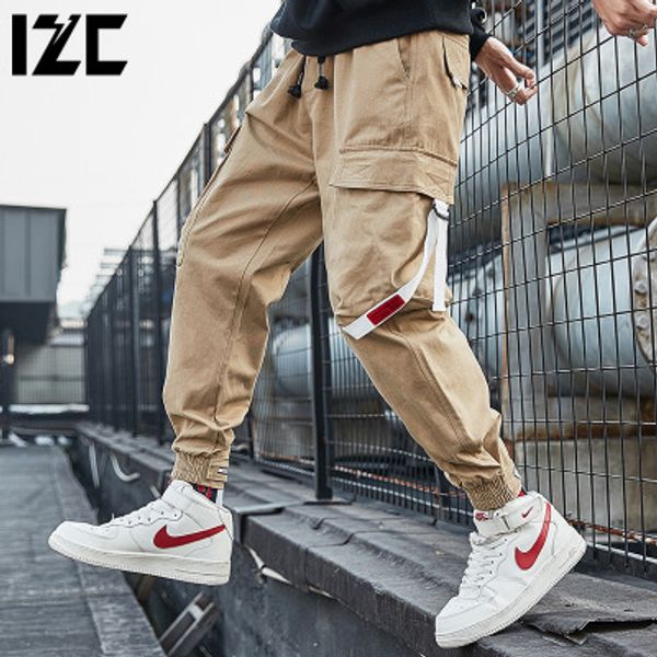 

males sports sweat pants mens bottom pants trend fashion handsome overalls casual pants youth student hip-hop mens wear 2020 new style, Black