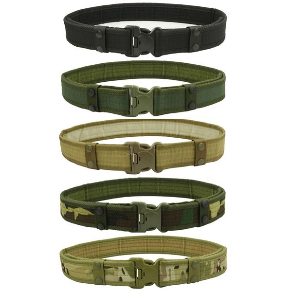 

new tactical belt adjustable nylon belt outdoor hunting combat 2 inch combat tactical sport, Black;gray