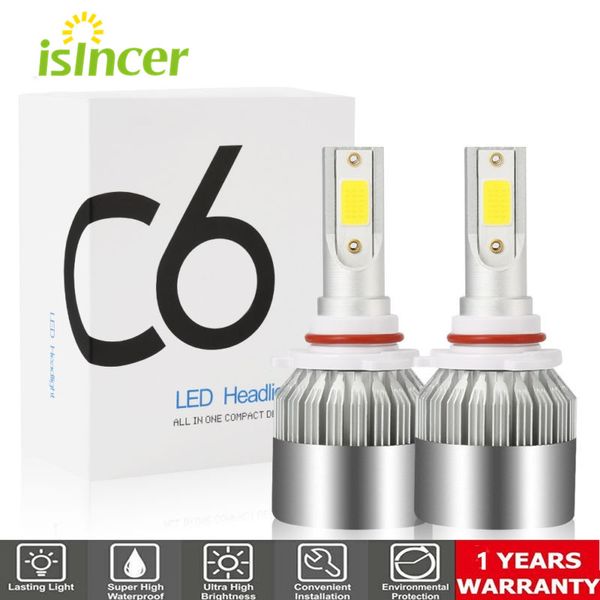 

isincer c6 h1 h3 led headlight hulbs h7 led car lights h4 880 h11 hb3 9005 hb4 9006 h13 6500k 72w 12v 24v 8000lm auto headlamps