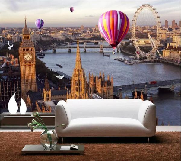 

custom wallpaper 3d murals retro nostalgic european-style london street restaurant background mural wall papers home decor 3d