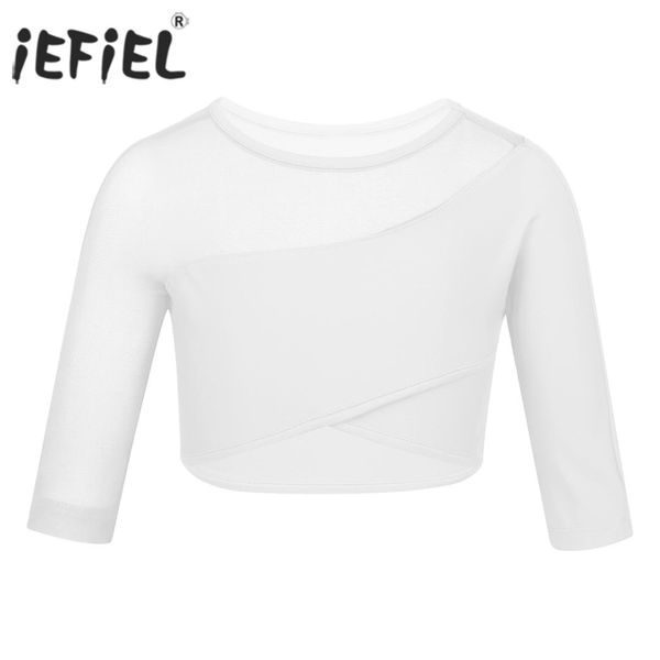 

iefiel kids girls ballerina leotards for girls crop dancewear ballet lyrical dance costumes stage exercise, Black;red