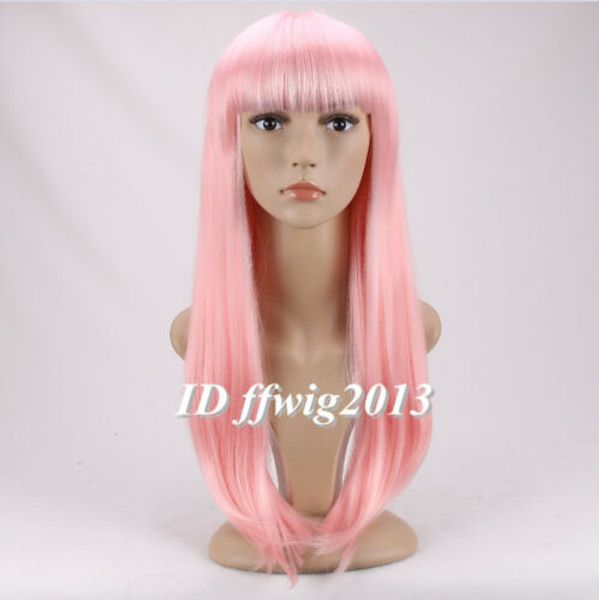 Deluxe Nicki Minaj Long Pink Straight Cosplay Fashion Wig A Wig Cap