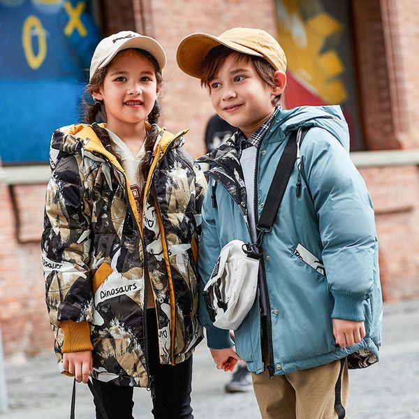 

2020 new children's down jacket boys and girls angels, Blue;gray