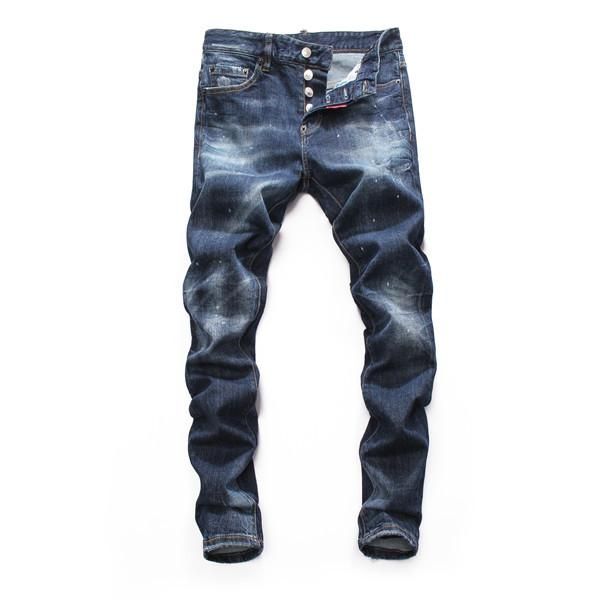 

2020 new mens jeans fashion distressed zipper ripped jeans mens designer skinny biker pants sky mens joggers motorcycle purple brand jeans, Blue