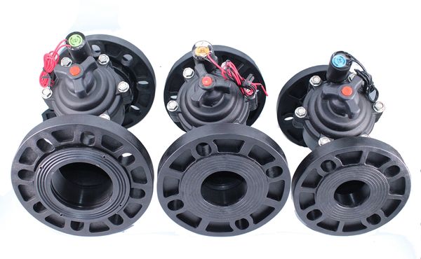 

irrigation plastic solenoid valve 2.5 in. 251bm 24vac latching 220v water flow control landscaping in-line y series