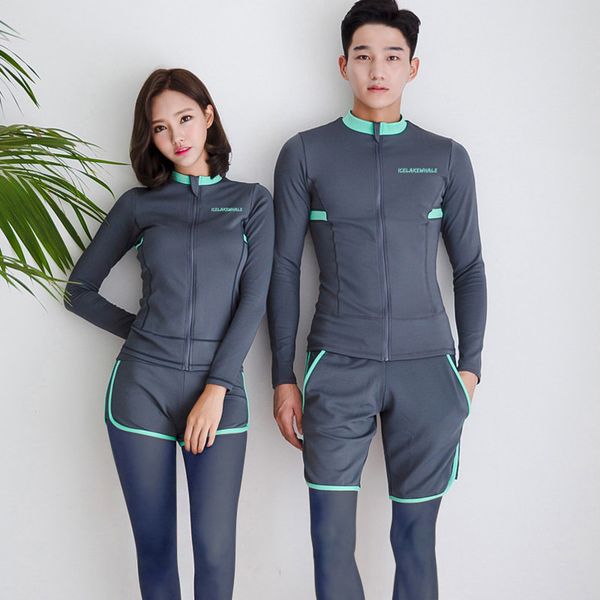 

swimsuit for teenagers fused women swimwear surfing suits long sleeve bathing suit womens rashguard swim wear couple bikinis