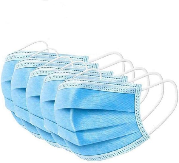 

100 masks 3 layer blue civil men's and women's dust proof masks blue mask delivered on the same day 50 of which are in stock