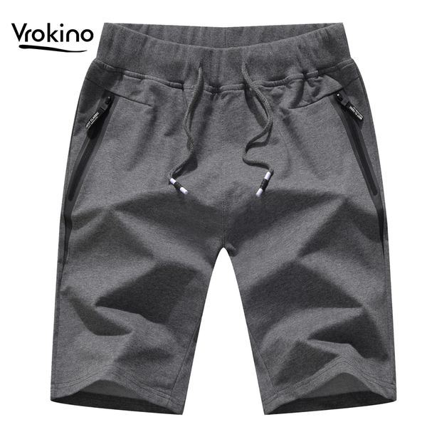 

2019 summer cotton casual shorts men cotton straight beach five points shorts male knee length pants brand clothing 3xl 4xl, White;black