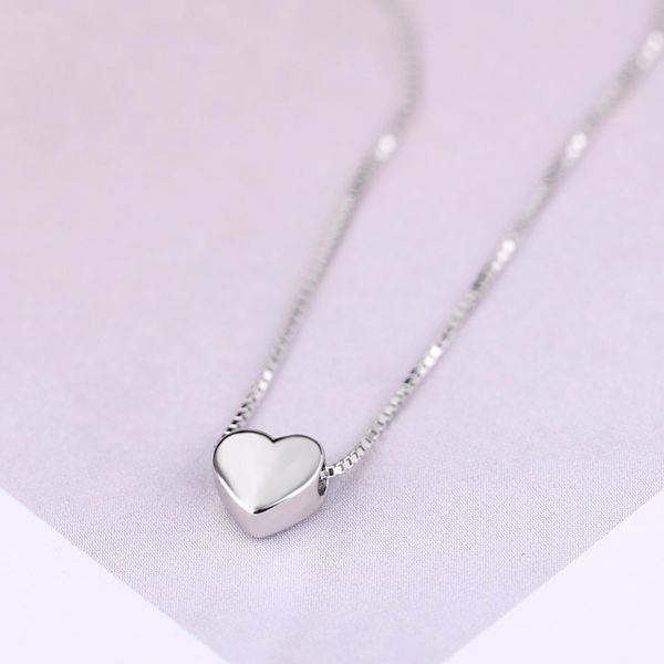 

2pcs new silver love heart necklaces women wedding jewelry long necklaces statement jewelry for women gifts