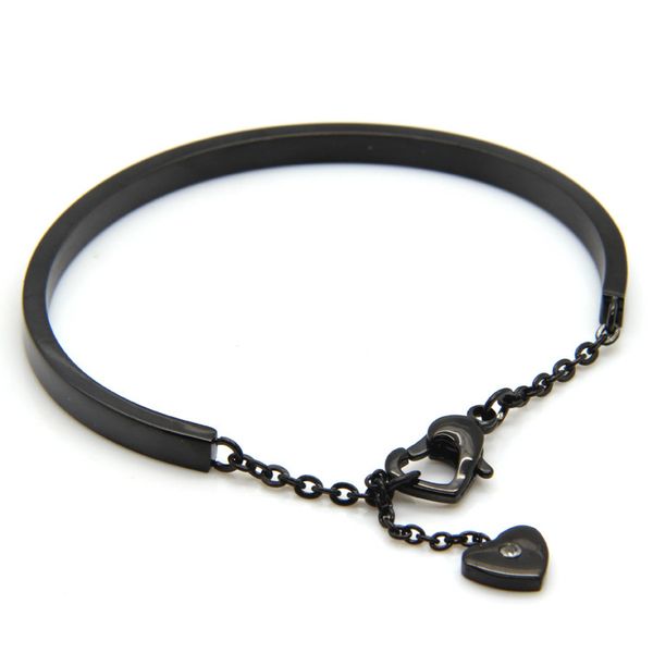 

new brand fashion luxury roman numerals bracelet heart card buckle open women love bracelet steel wholesale, Black