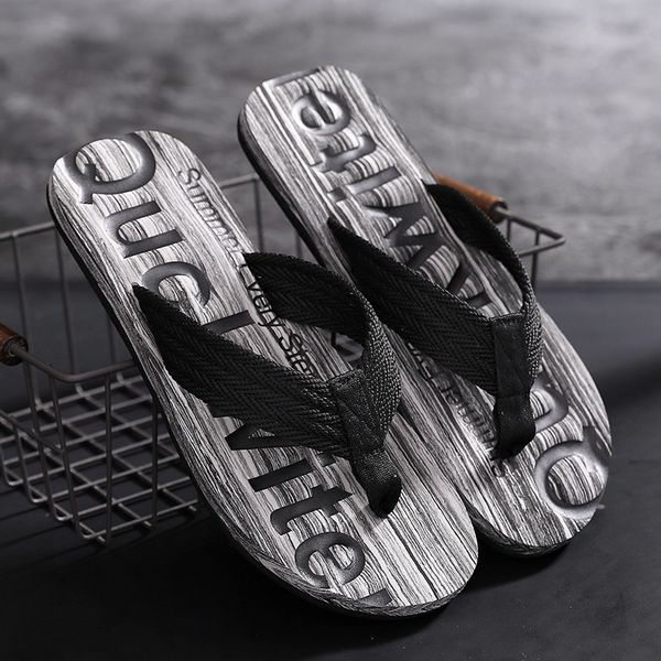 

2019 new style summer slipper male tide cool korean slipper fashion outside individuality anti-slip man flip-flops beach shoe t200408, Black