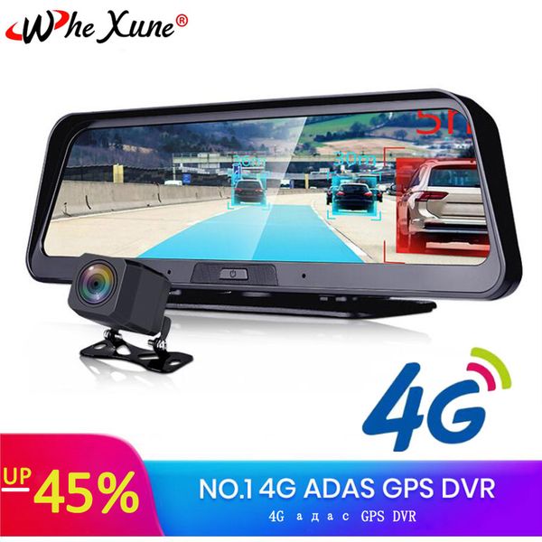 

whexune 4g android dvr 10 inch screen car video camera gps navigation full hd 1080p dash cam registrator recorder remote monitor car dvr