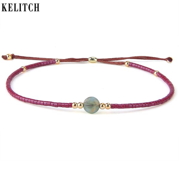 

kelitch handmade adjustable stretch bracelets charm miyuki seed beaded wrap bracelets cuff wristband trendy party jewelry, Golden;silver