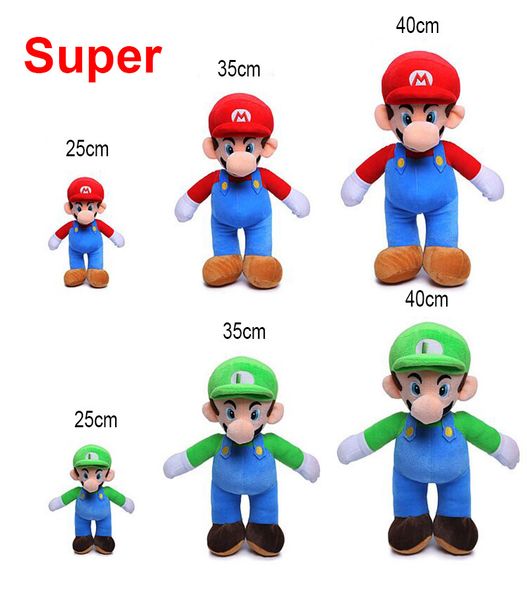 

25cm 35cm 40cm uper mario bro plu h toy mario and luigi tuffed animal plu h toy for gift
