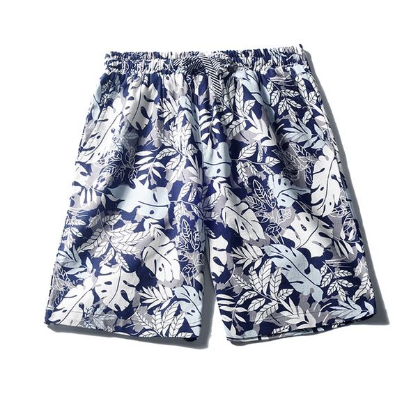 

summer japanese casual shorts men drawstring printed men's linen shorts sports work casual printed beach pants trousers z417, White;black
