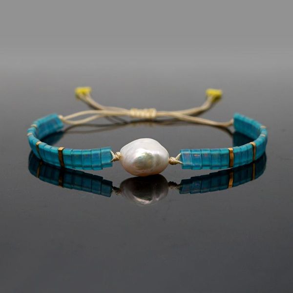 

go2boho real pearl bracelet 2020 new miyuki bracelets for women chic perles jewelry pulseras mujer handmade gift for girlfriend, Black