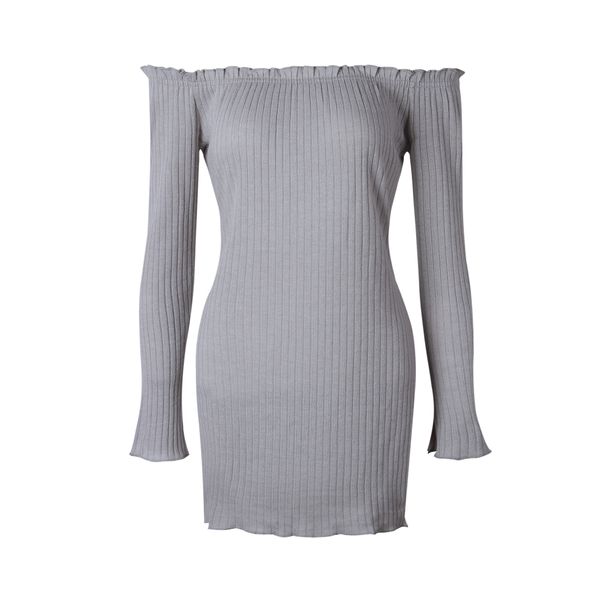 

new fashion, personality, shoulder-exposed dress, buttock pit bottom skirt 0557, Black;gray