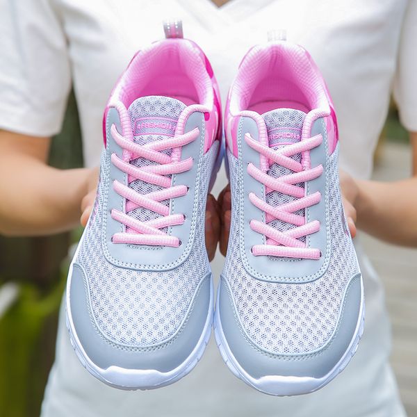 

women running shoes mesh outdoor walking jogging sneakers lace up breathable feminino womens blue shoes soft athletic