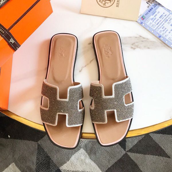

2019 ladie andal de igner luxury lide ummer fa hion beach wide flat andal lipper with box du t bag ize 35 42