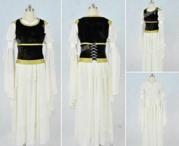 

the lord of the rings cosplay princess eowyn cosplay costume gown dress, Black;red