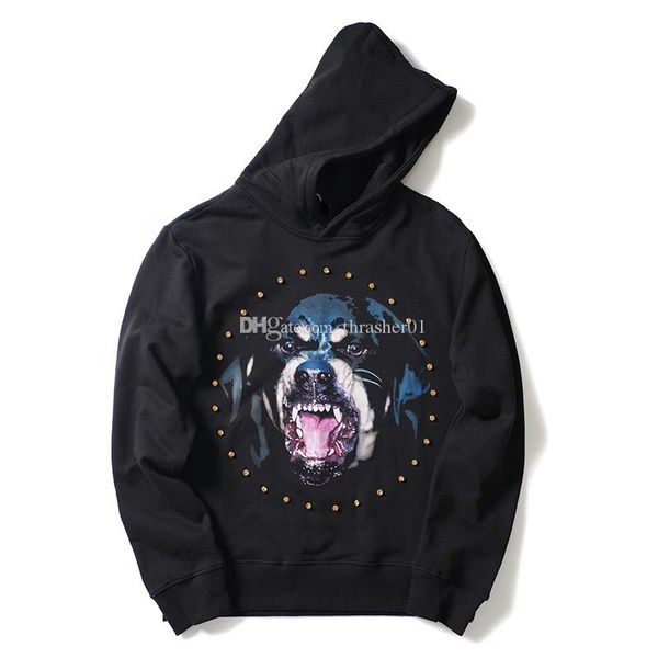 

19ss luxury mens designer hoodies fashion men women casual jacket couples autumn loose hoodies dog head printing sweatshirt, Black