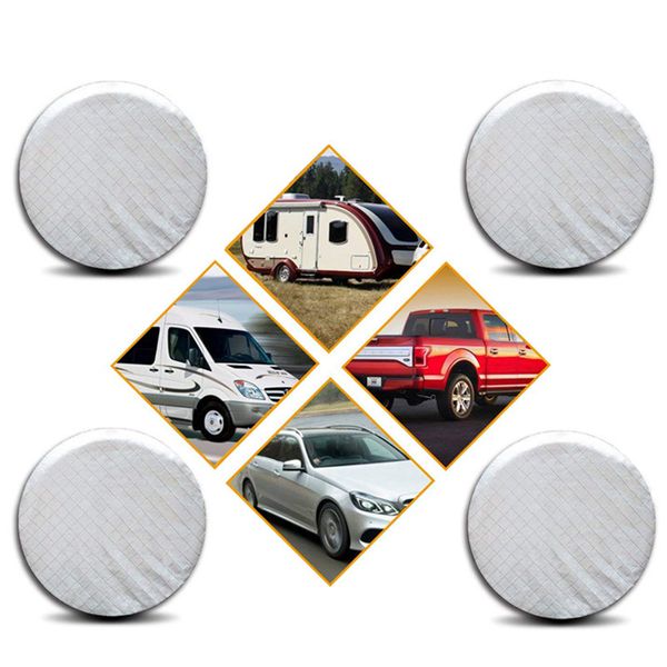 

portable 4pcs/set aluminum foil coated car tire cover waterproof shade wheel cover for rv truck trailer camper tyre accessories