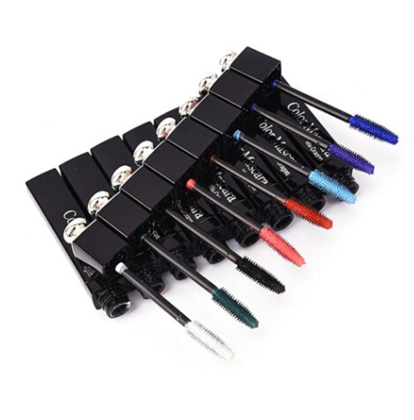 

eyes makeup colored mascara waterproof easy remove blue white red black purple lengthen eyelashes mascara party use