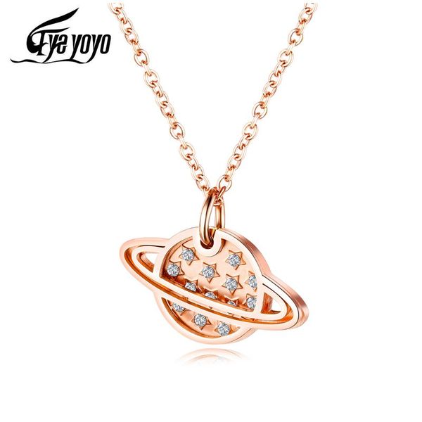

eyeyoyo stainless steel zc pendant necklace for women astronomical jewelry, Silver