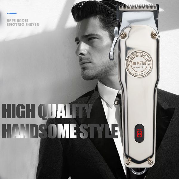 

new rechargeable hair clipper cordless electric hair trimmer professional haircut shaver beard shaver machine all metal casecustom