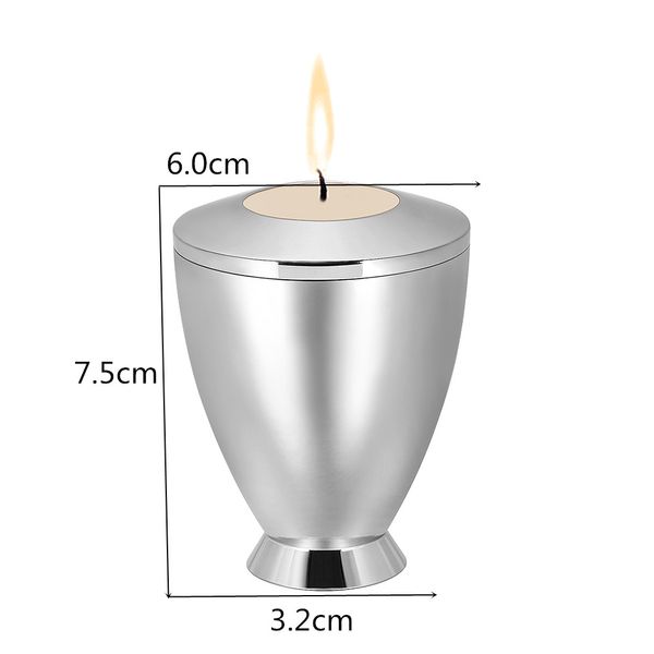 

iju048 316l stainless steel engraved keepsake cremation candle holder ash urns funeral casket for memorial gift, Silver