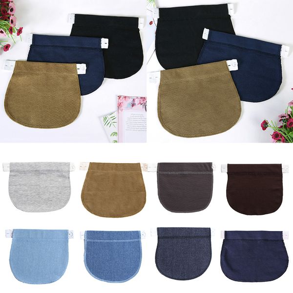 

maternity adjustable extender waist jeans pregnancy pants waistband belt elastic soft, Blue