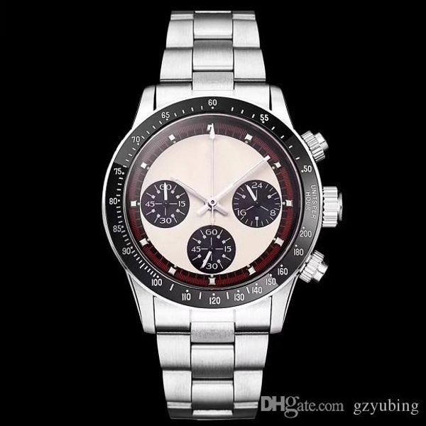 

2019 watch chronograph vintage perpetual paul newman japanese quartz stainless steel men mens watches watch wristwatches, Slivery;brown