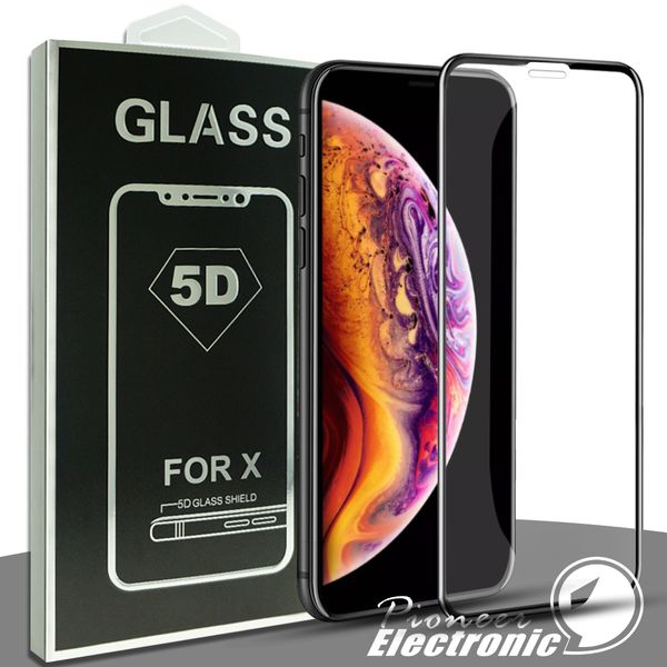 

5d tempered gla full cover curved gla for new iphone xr x max full cover film 3d edge creen protector for iphone6 6 7 8 plu