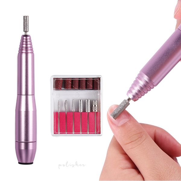 

portable nail electric art drill file manicure nail set grinding polishing tool,nail polishing bits and wheels set