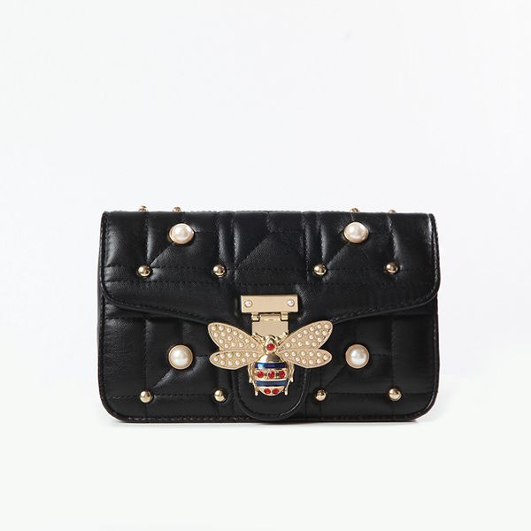 

pearl honeybee lingge chain bag women's 2020 autumn new korean version versatile fashion one shoulder slant across small square bag
