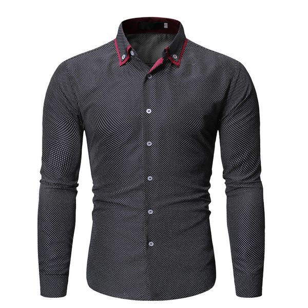 2019 neue herren hemd kragen langarm-shirt zauber farbe druck einfache freizeit personalisierte Shirts 5304