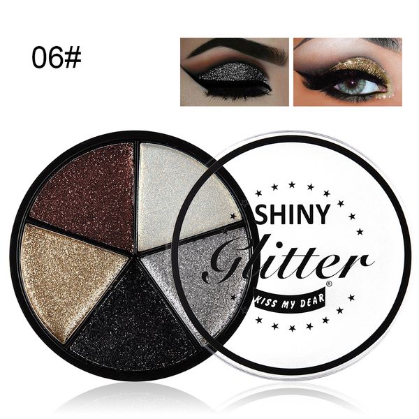 

6 colors makeup diamond glitter eyeshadow 5 colors palette illuminator makeup shimmer metal eye shadow shine pigment cosmetics