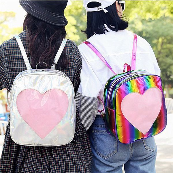 

fashion backpack women fashion girl summer candy transparent love heart shape backpacks bags for women 2018 #a