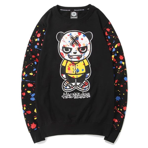 

Men white de igner hoodie weat hirt weater men and women model round neck loo e cotton pullover jacket large ize cartoon lover