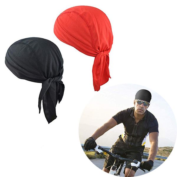 

1pcs quick dry pure cycling cap head scarf summer men running riding headscarf pirate hat hood headband, Black
