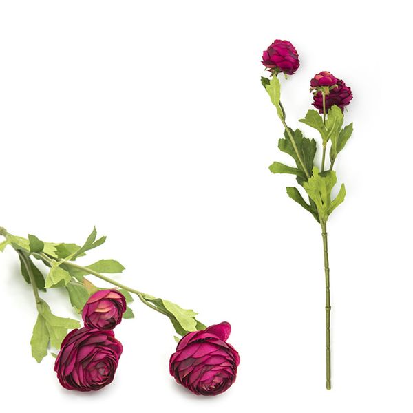 

1 bouquet 3 heads artificial faux silk luxury ranunculus flowers wedding decor